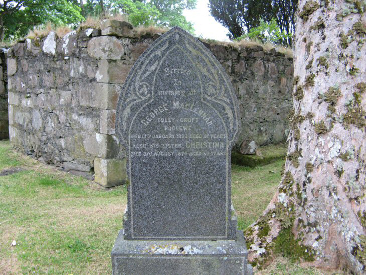 Photo of headstones/George MacLennan died 1893 MI Gairloch Old